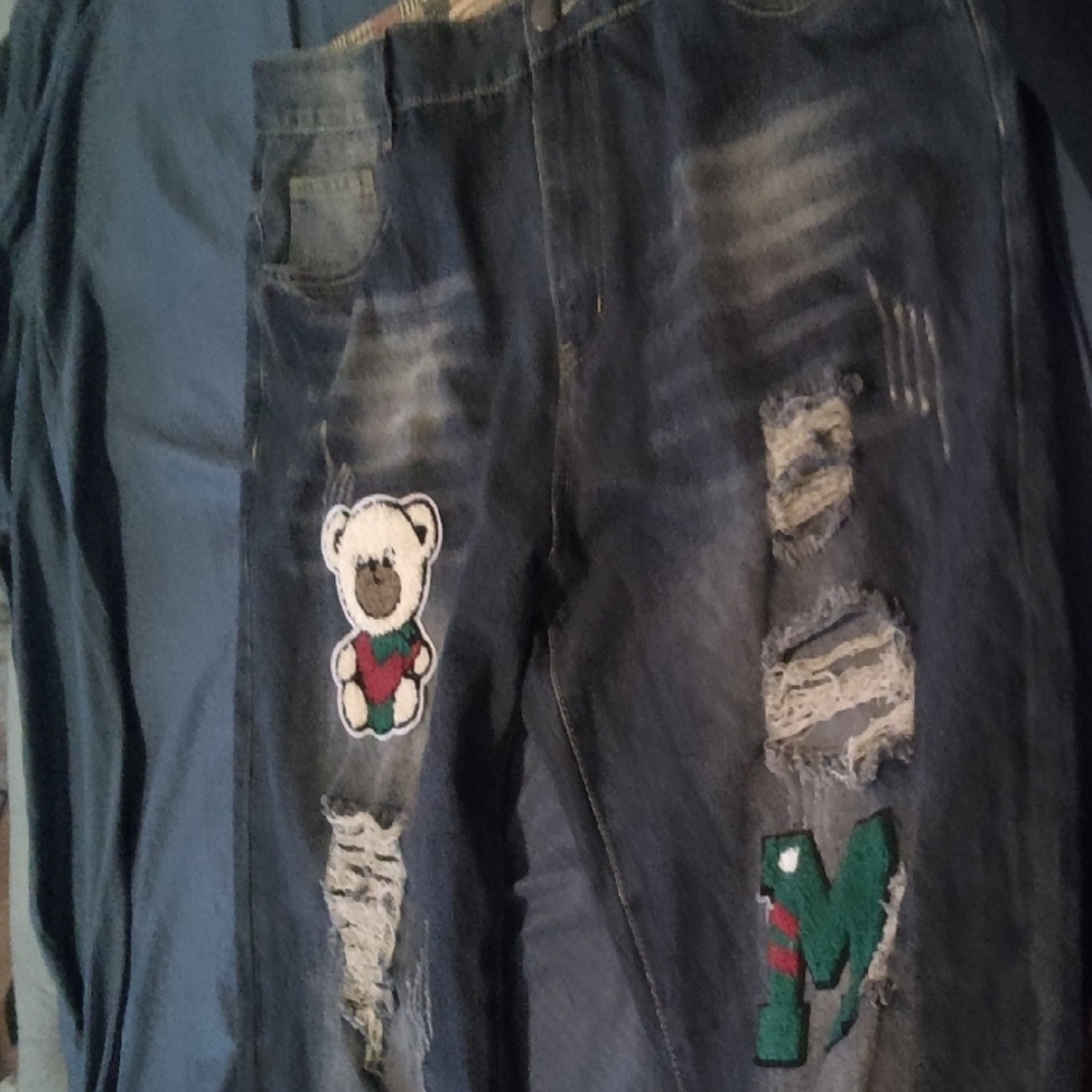 Relaxed Fit Jeans with Bear Patch